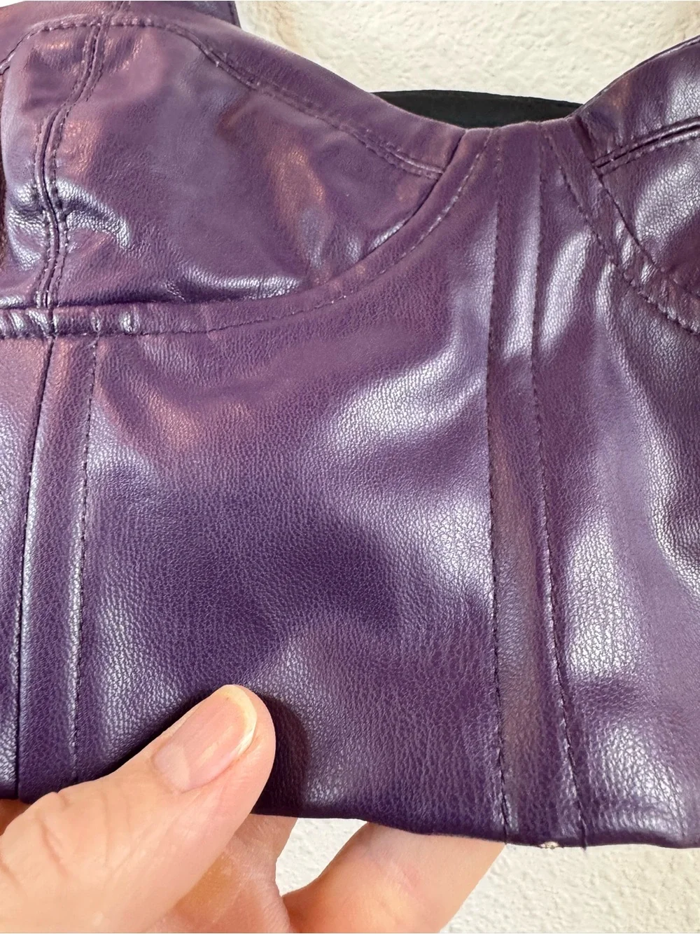 ☀️ ZARA Faux Leather Corset Top